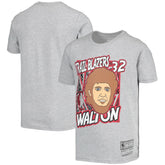 Bill Walton Portland Trail Blazers Youth Hardwood Classics King of the Court Player T-Shirt - Gray on sale