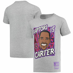 Vince Carter Toronto Raptors Youth Hardwood Classics King of the Court Player T-Shirt - Gray sale