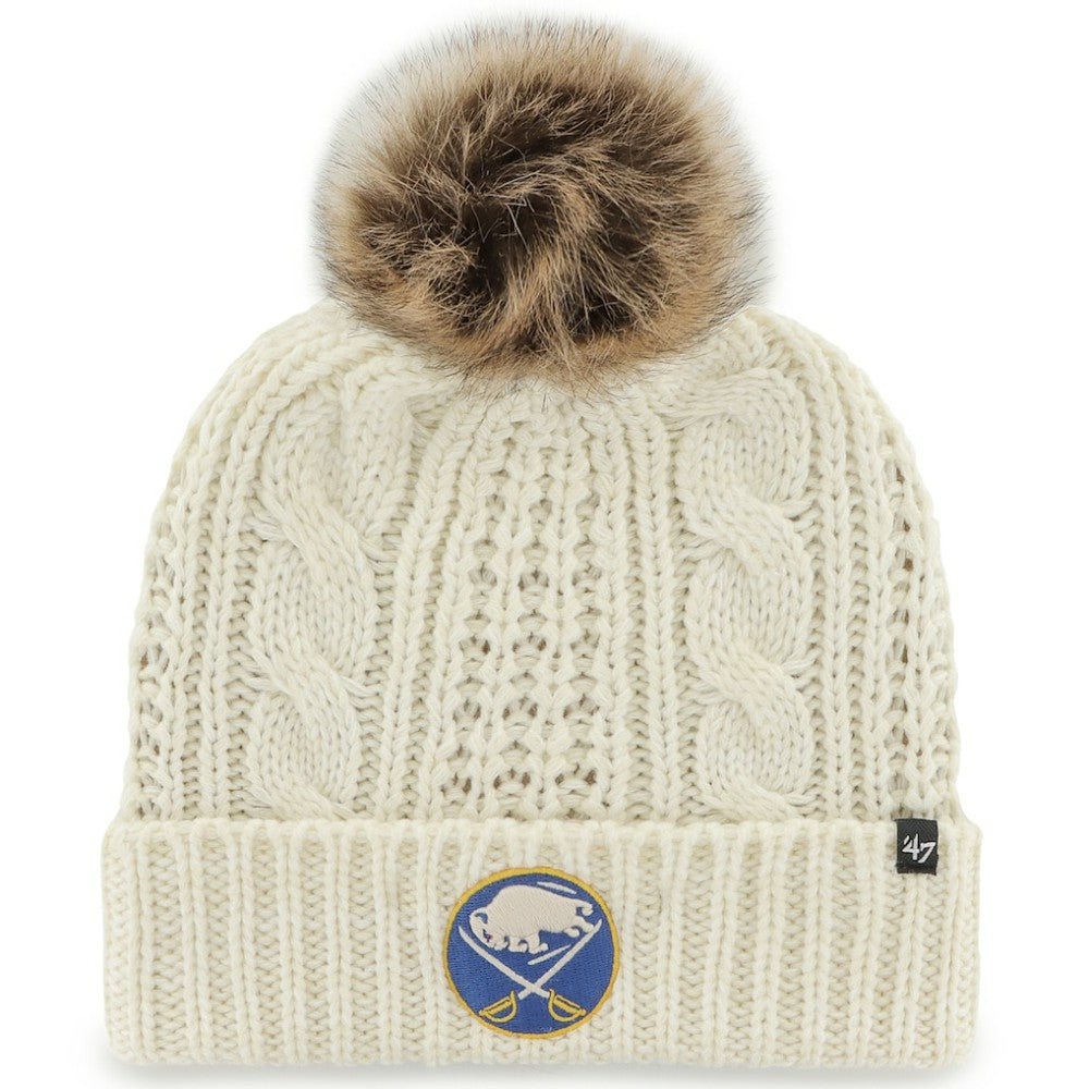 Buffalo Sabres '47 Women's Meeko Cuffed Knit Hat with Pom - White Hats