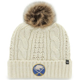 Buffalo Sabres '47 Women's Meeko Cuffed Knit Hat with Pom - White Hats