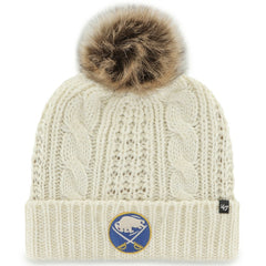 Buffalo Sabres '47 Women's Meeko Cuffed Knit Hat with Pom - White Hats
