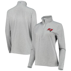 Tampa Bay Buccaneers Vineyard Vines Women's Sankaty Shep Half-Zip Pullover Top - Heather Gray for sale