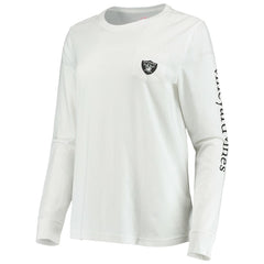 Las Vegas Raiders Vineyard Vines Women's Helmet Long Sleeve T-Shirt - White for sale