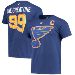 Wayne Gretzky St. Louis Blues Fanatics Authentic Stack Retired Player Nickname & Number T-Shirt - Blue T-shirts
