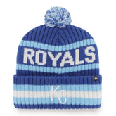 Kansas City Royals Bering Cuffed Knit Hat with Pom Royal