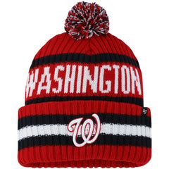 Washington Nationals Bering Cuffed Knit Hat with Pom Red