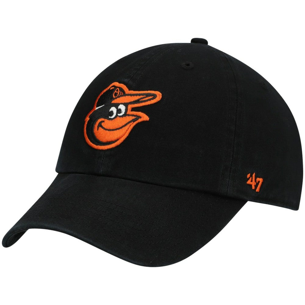 Baltimore Orioles Youth Team Logo Clean Up Adjustable Hat Black