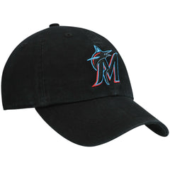 Miami Marlins Youth Team Logo Clean Up Adjustable Hat Black
