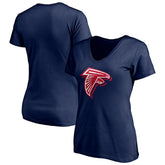 Atlanta Falcons Women's Red White and Team V-Neck T-Shirt - Navy on sale