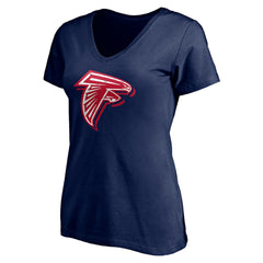 Atlanta Falcons Women's Red White and Team V-Neck T-Shirt - Navy on sale