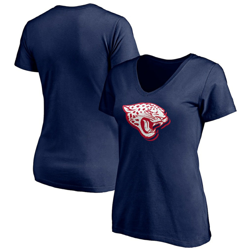Jacksonville Jaguars Women's Red White and Team V-Neck T-Shirt - Navy discount