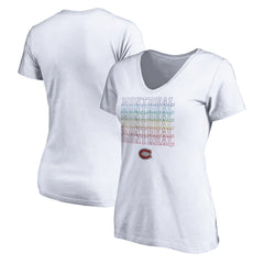 Montreal Canadiens Women's City Pride V-Neck T-Shirt - White T-shirts