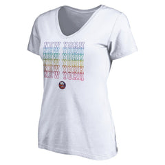 New York Islanders Women's City Pride V-Neck T-Shirt - White T-shirts