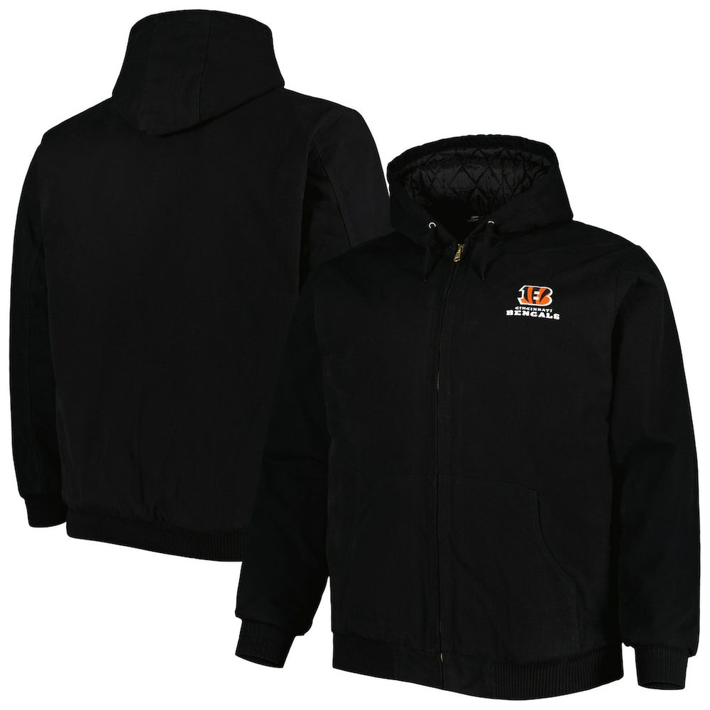 Cincinnati Bengals Dunbrooke Big & Tall Dakota Canvas Hoodie Full-Zip Jacket - Black online