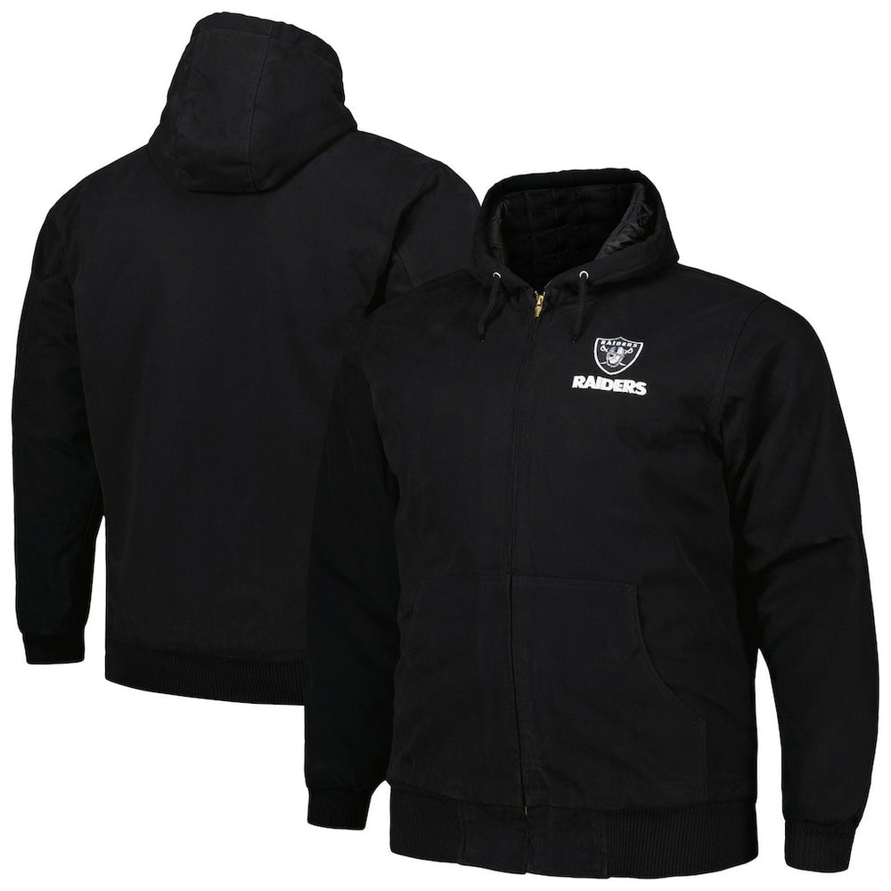 Las Vegas Raiders Dunbrooke Big & Tall Dakota Canvas Hoodie Full-Zip Jacket - Black online