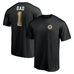 Boston Bruins Number One Dad Logo T-Shirt - Black T-shirts