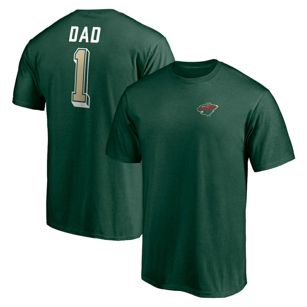 Minnesota Wild Number One Dad Logo T-Shirt - Green T-shirts