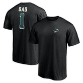 San Jose Sharks Number One Dad Logo T-Shirt - Black T-shirts