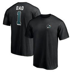 San Jose Sharks Number One Dad Logo T-Shirt - Black T-shirts