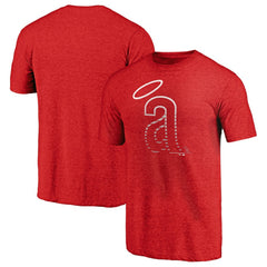 California Angels Cooperstown Weathered Logo Tri-Blend T-Shirt Red