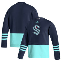 Seattle Kraken adidas Logo AEROREADY Pullover Sweater - Deep Sea Blue Pullover