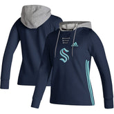 Seattle Kraken adidas Women's Skate Lace AEROREADY Pullover Hoodie - Deep Sea Blue Hoodies
