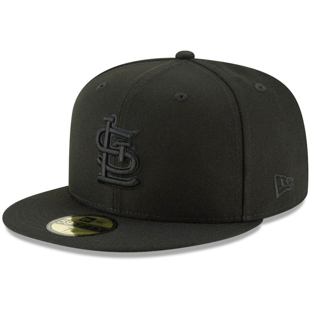 St. Louis Cardinals Black on Black 59FIFTY Fitted Hat Black