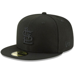 St. Louis Cardinals Black on Black 59FIFTY Fitted Hat Black