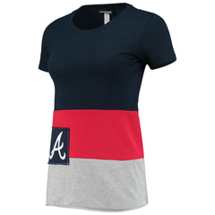 Atlanta Braves Refried Apparel Women's Sustainable Fitted T-Shirt Navy