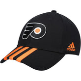 Philadelphia Flyers adidas Locker Room Three Stripe Adjustable Hat - Black Hats