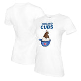 Chicago Cubs Tiny Turnip Women's Sundae Helmet T-Shirt White
