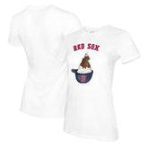Boston Red Sox Tiny Turnip Women's Sundae Helmet T-Shirt White