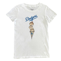 Los Angeles Dodgers Tiny Turnip Women's Triple Scoop T-Shirt White