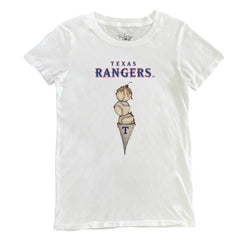 Texas Rangers Tiny Turnip Women's Triple Scoop T-Shirt White