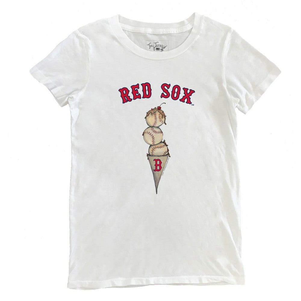 Boston Red Sox Tiny Turnip Women's Triple Scoop T-Shirt White