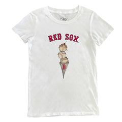 Boston Red Sox Tiny Turnip Women's Triple Scoop T-Shirt White