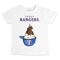 Texas Rangers Tiny Turnip Youth Sundae Helmet T-Shirt White