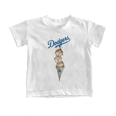 Los Angeles Dodgers Tiny Turnip Youth Triple Scoop T-Shirt White