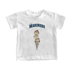 Seattle Mariners Tiny Turnip Youth Triple Scoop T-Shirt White