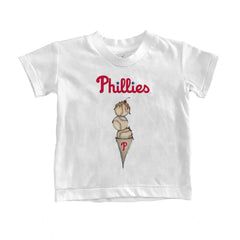 Philadelphia Phillies Tiny Turnip Youth Triple Scoop T-Shirt White