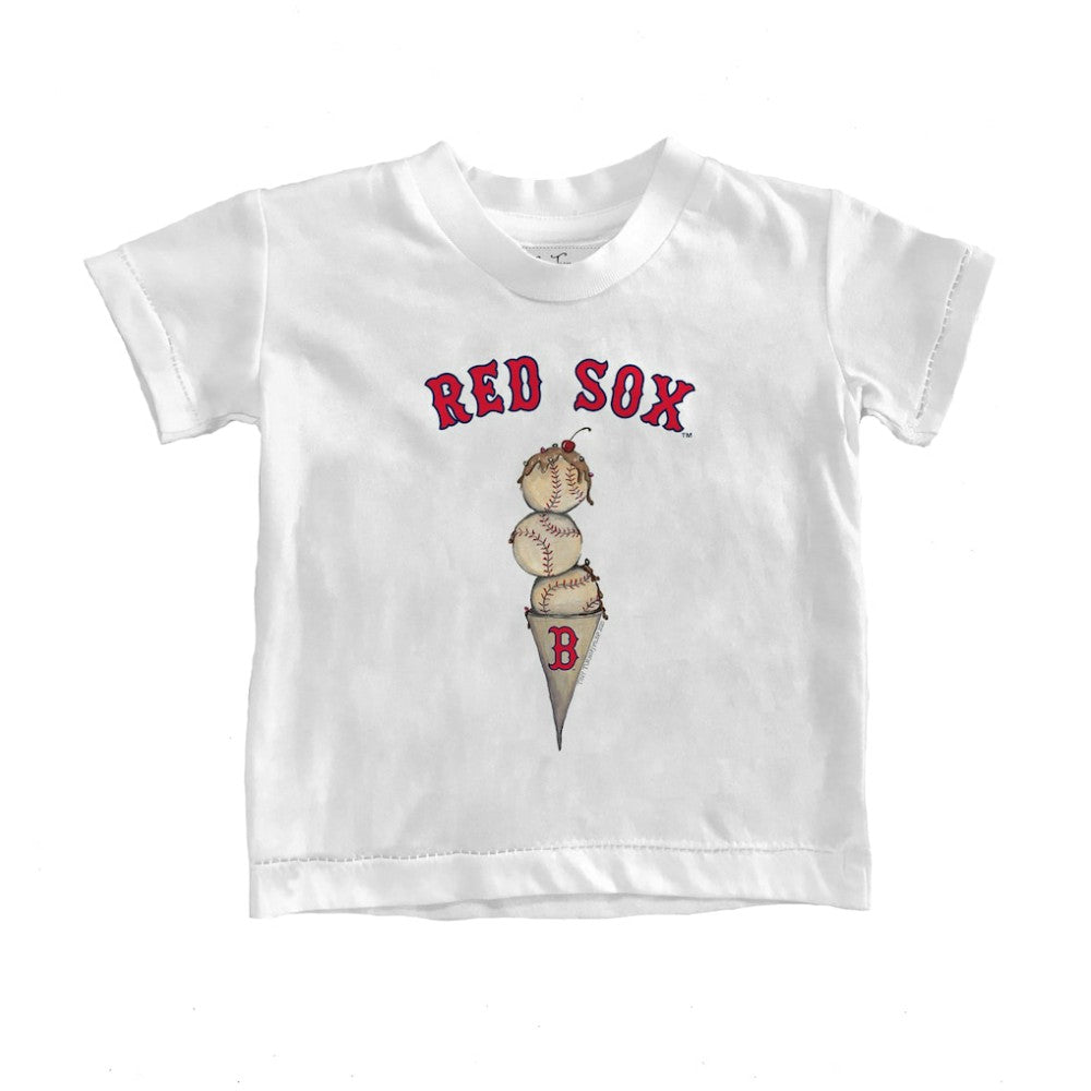 Boston Red Sox Tiny Turnip Youth Triple Scoop T-Shirt White