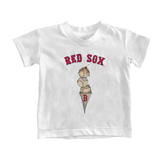 Boston Red Sox Tiny Turnip Youth Triple Scoop T-Shirt White