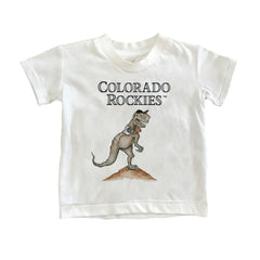 Colorado Rockies Tiny Turnip Youth TT Rex T-Shirt White