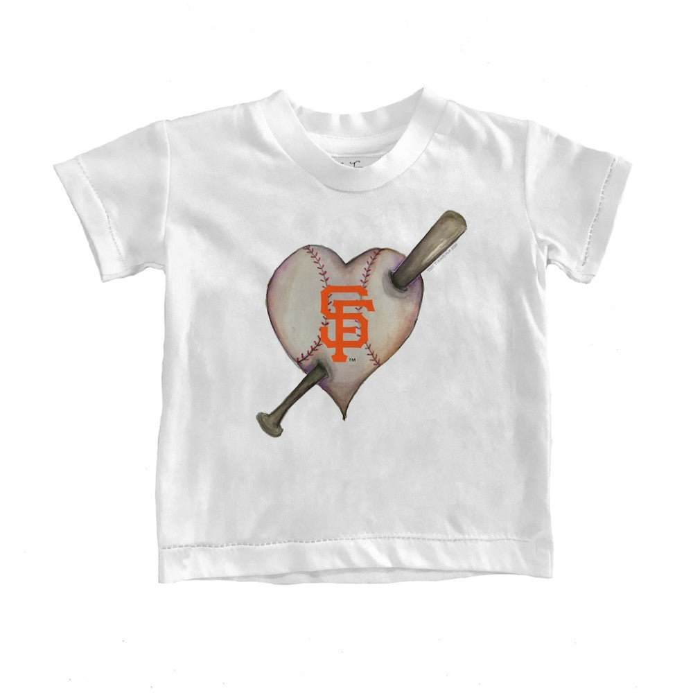 San Francisco Giants Tiny Turnip Youth Heart Bat T-Shirt White