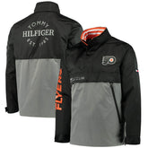 Philadelphia Flyers Tommy Hilfiger Anorak Quarter-Zip Hoodie Jacket - Black/Gray Hoodies
