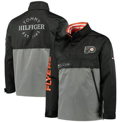 Philadelphia Flyers Tommy Hilfiger Anorak Quarter-Zip Hoodie Jacket - Black/Gray Hoodies