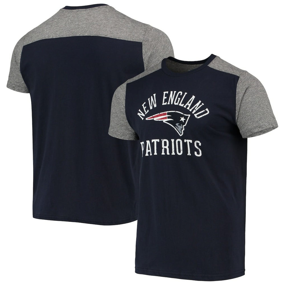 New England Patriots Majestic Threads Field Goal Slub T-Shirt - Navy/Gray discount