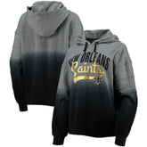New Orleans Saints Touch Women's Superstar Dip-Dye Pullover Hoodie - Heathered Gray/Black online