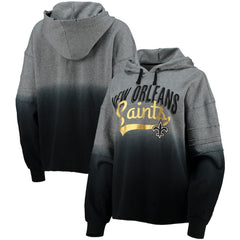 New Orleans Saints Touch Women's Superstar Dip-Dye Pullover Hoodie - Heathered Gray/Black online