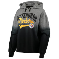 Pittsburgh Steelers Touch Women's Superstar Dip-Dye Pullover Hoodie - Heathered Gray/Black cheap